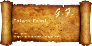 Galamb Fanni névjegykártya